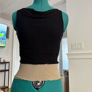 Sweet Pea Black and Tan Crop Top